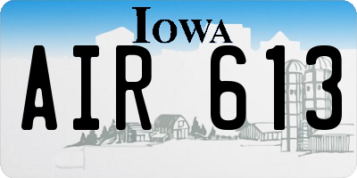IA license plate AIR613