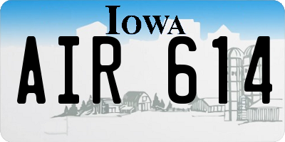 IA license plate AIR614