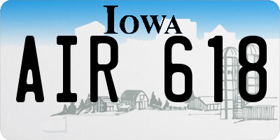 IA license plate AIR618