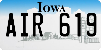 IA license plate AIR619