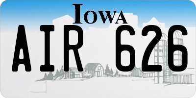 IA license plate AIR626