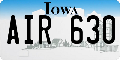 IA license plate AIR630