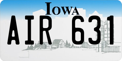 IA license plate AIR631