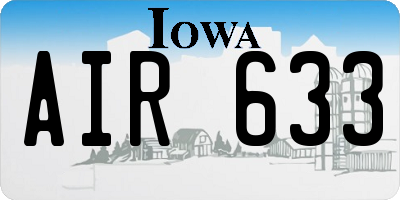 IA license plate AIR633