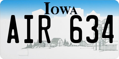 IA license plate AIR634