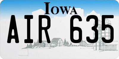IA license plate AIR635