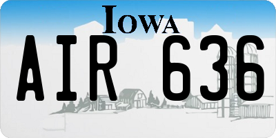 IA license plate AIR636