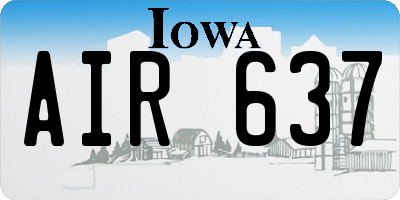 IA license plate AIR637