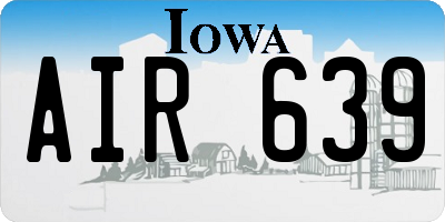IA license plate AIR639
