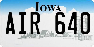 IA license plate AIR640