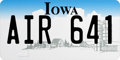 IA license plate AIR641