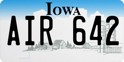 IA license plate AIR642