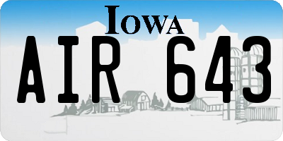 IA license plate AIR643