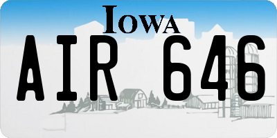 IA license plate AIR646