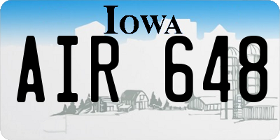 IA license plate AIR648