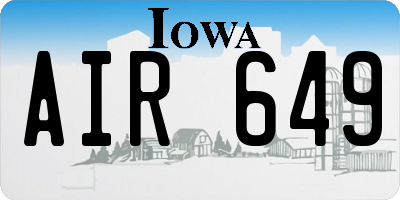 IA license plate AIR649