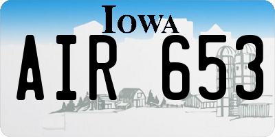 IA license plate AIR653