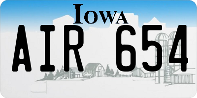 IA license plate AIR654