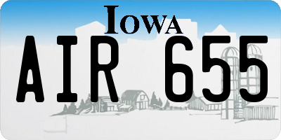 IA license plate AIR655