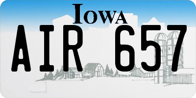 IA license plate AIR657