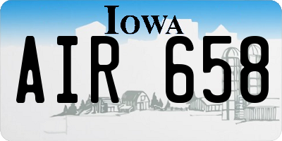 IA license plate AIR658