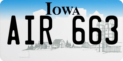 IA license plate AIR663