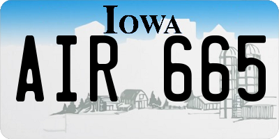 IA license plate AIR665