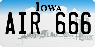IA license plate AIR666
