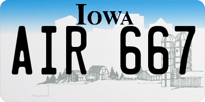 IA license plate AIR667