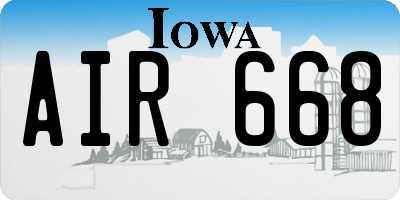 IA license plate AIR668