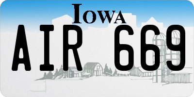 IA license plate AIR669