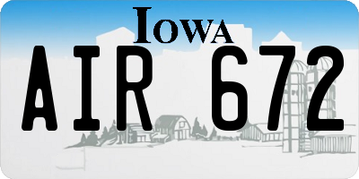 IA license plate AIR672