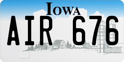 IA license plate AIR676