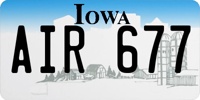 IA license plate AIR677