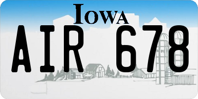 IA license plate AIR678
