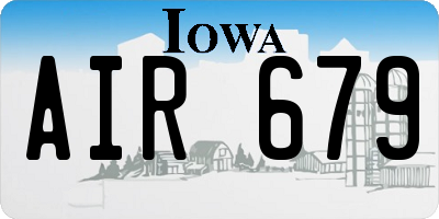 IA license plate AIR679