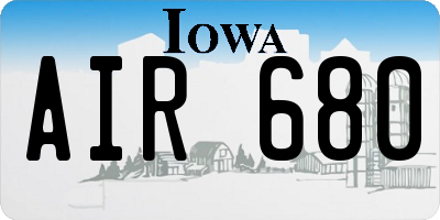 IA license plate AIR680