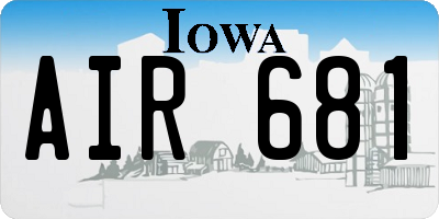 IA license plate AIR681