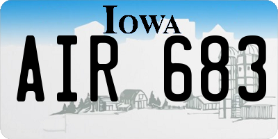 IA license plate AIR683