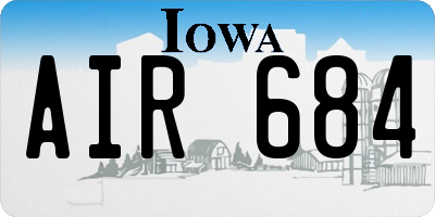 IA license plate AIR684