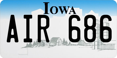 IA license plate AIR686