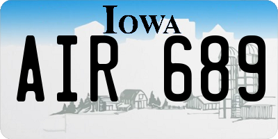 IA license plate AIR689
