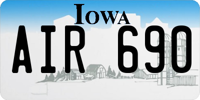 IA license plate AIR690