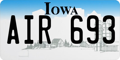 IA license plate AIR693