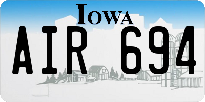 IA license plate AIR694