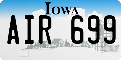 IA license plate AIR699