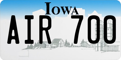 IA license plate AIR700