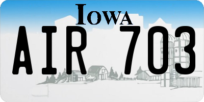 IA license plate AIR703