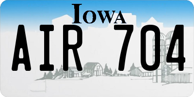 IA license plate AIR704