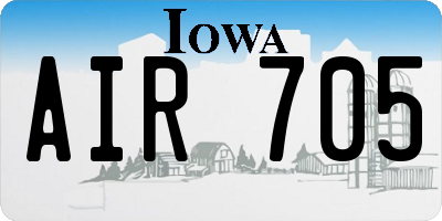 IA license plate AIR705